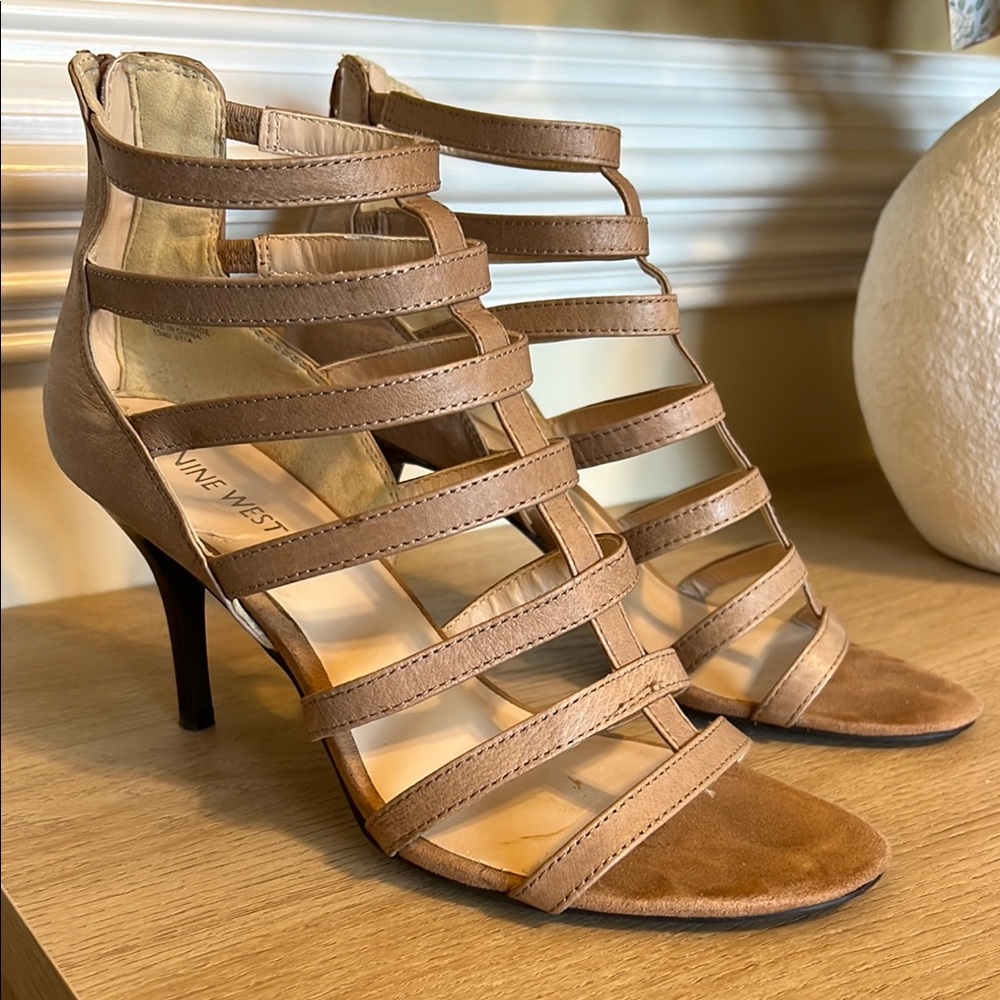 Nine West Women's Tan Strappy Heels